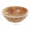 12" Brown Mango Wood Handmade Decorative Bowl with Woven Rope Accents